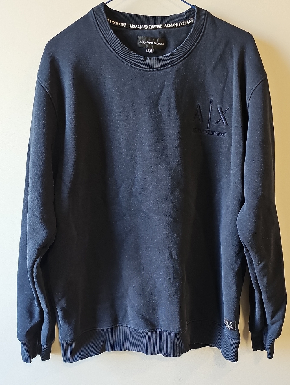 Armani Exchange 3XL Navy Crewneck Sweater